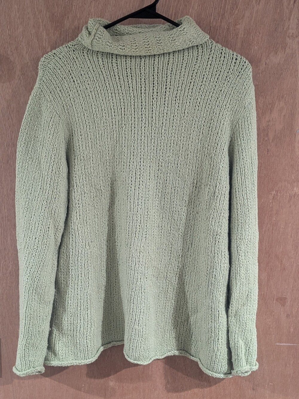 Eileen Fisher Sage Green Knit Cowl Neck Sweater